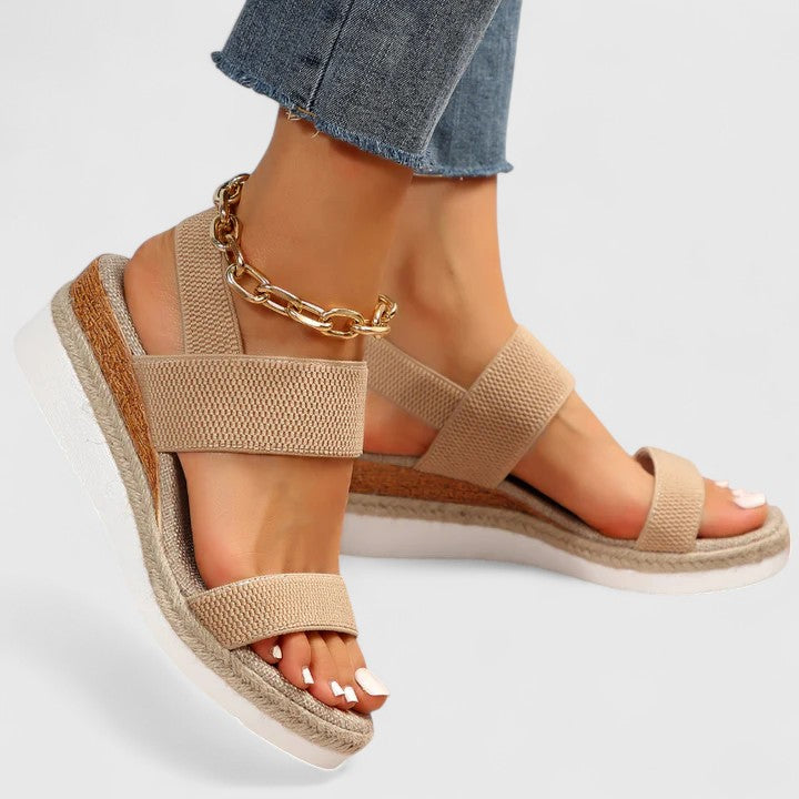 Sophie | Women's Wedge Sandals Elastic Strap Espadrille 