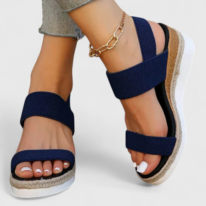 Sophie | Women's Wedge Sandals Elastic Strap Espadrille  4