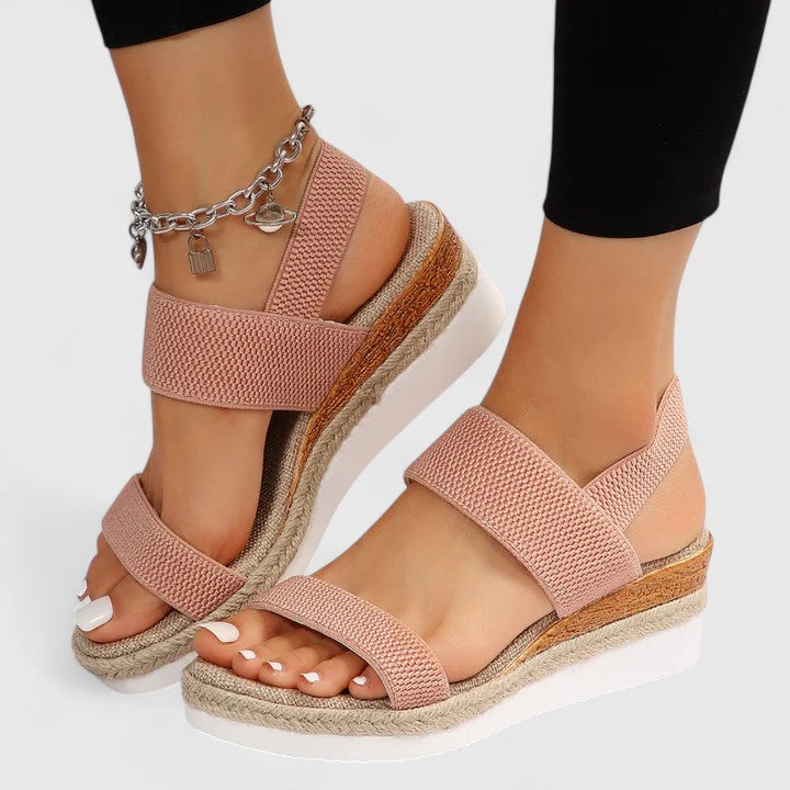 Sophie | Women's Wedge Sandals Elastic Strap Espadrille  7