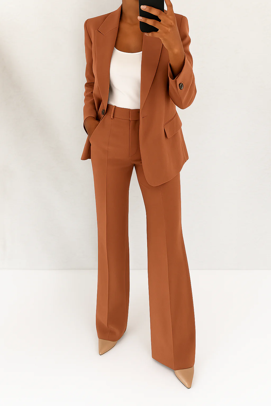 Stella | Women's Single Button Blazer Straight Leg Suit Set 3