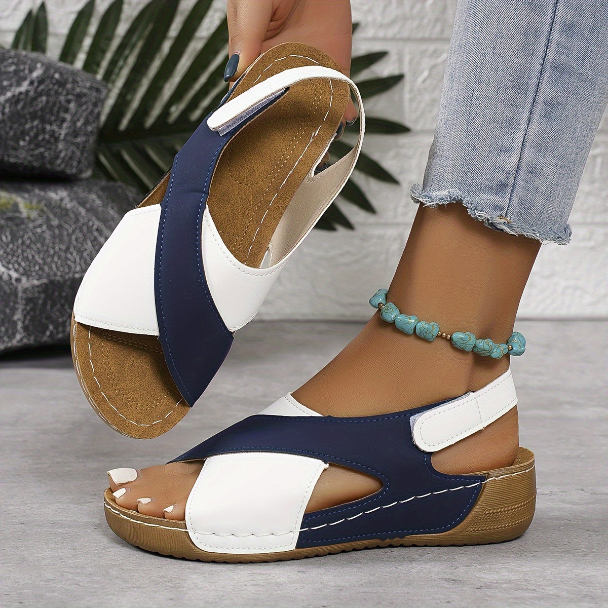 Stella | Women's Wedge Color block Sandals 8