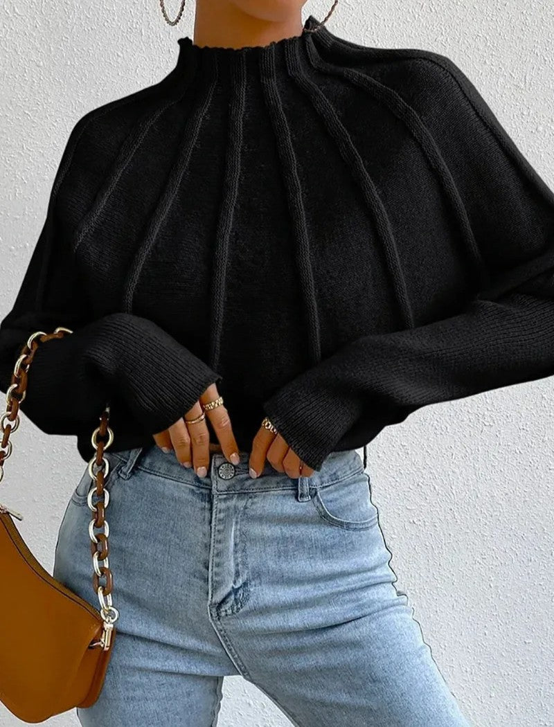 Sundae | Thick Ribbed Knit Mock Neck Sweater 4