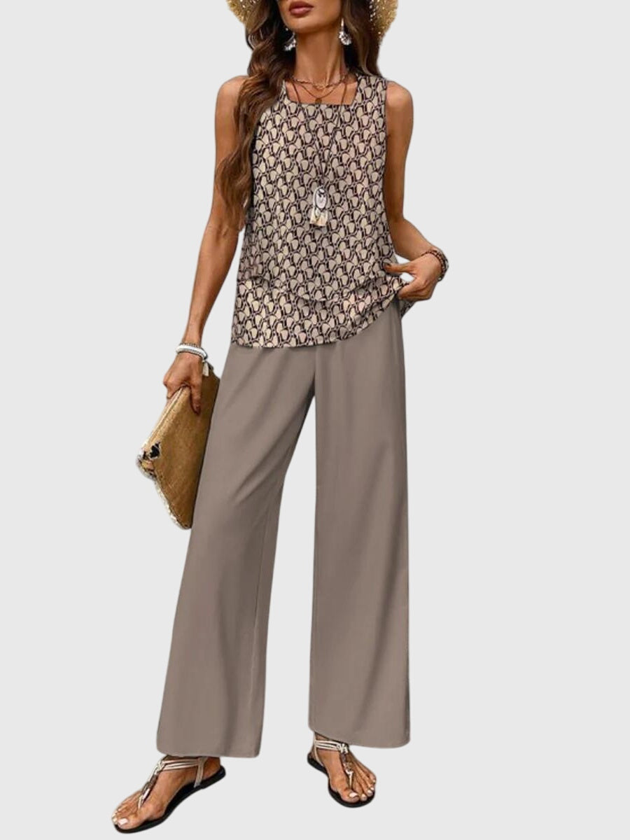 Tina | Women's Layered Top Wide Leg Set 6
