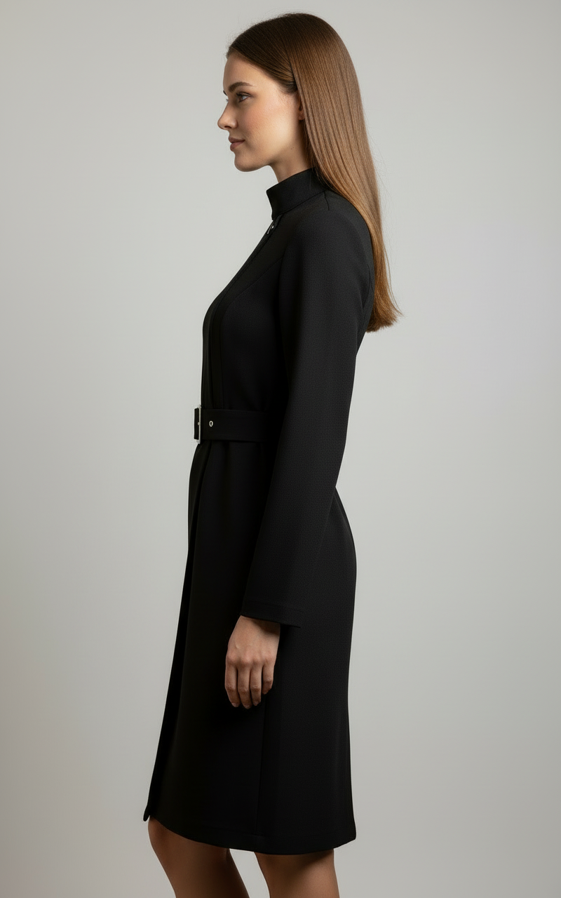 Trevina | Asymmetric Belted A-Line Dress 2