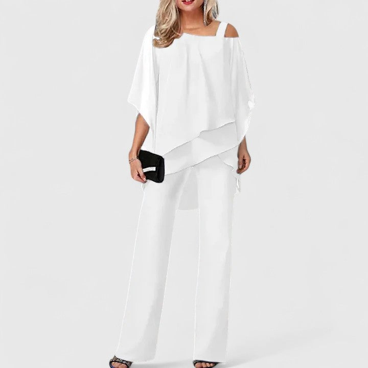 Trudy | Women's Chiffon Wide Leg Two-Piece Set 3