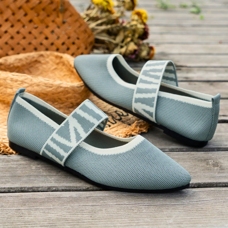 Venera | Black Flats with Elastic Strap 6