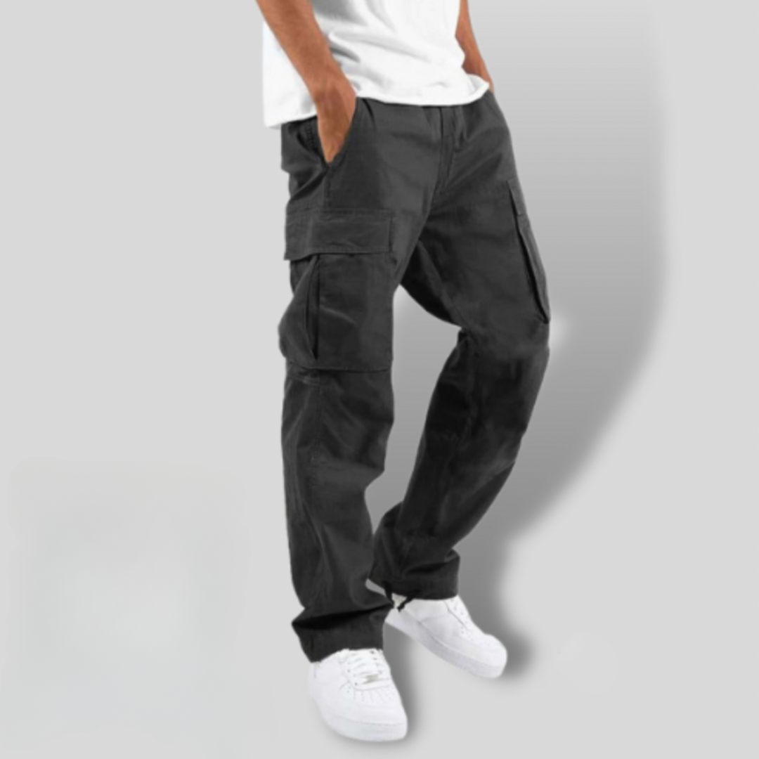 Vespera | Relaxed Black Cargo Trousers 2