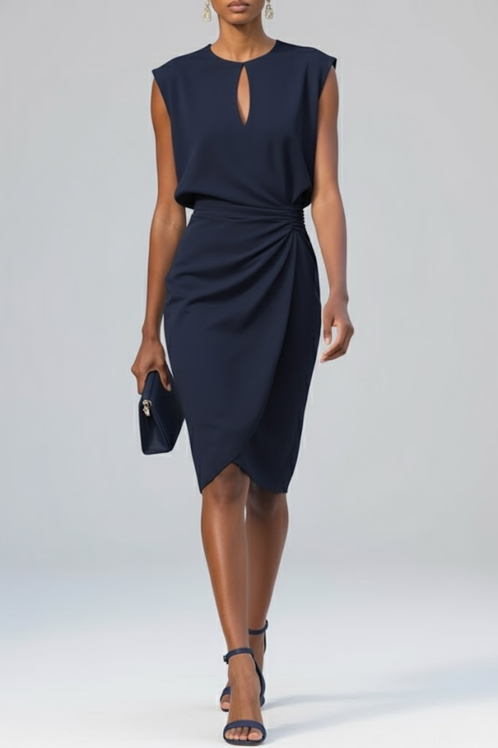 Vionera | Women's Keyhole Neck Sleeveless Midi Dress
