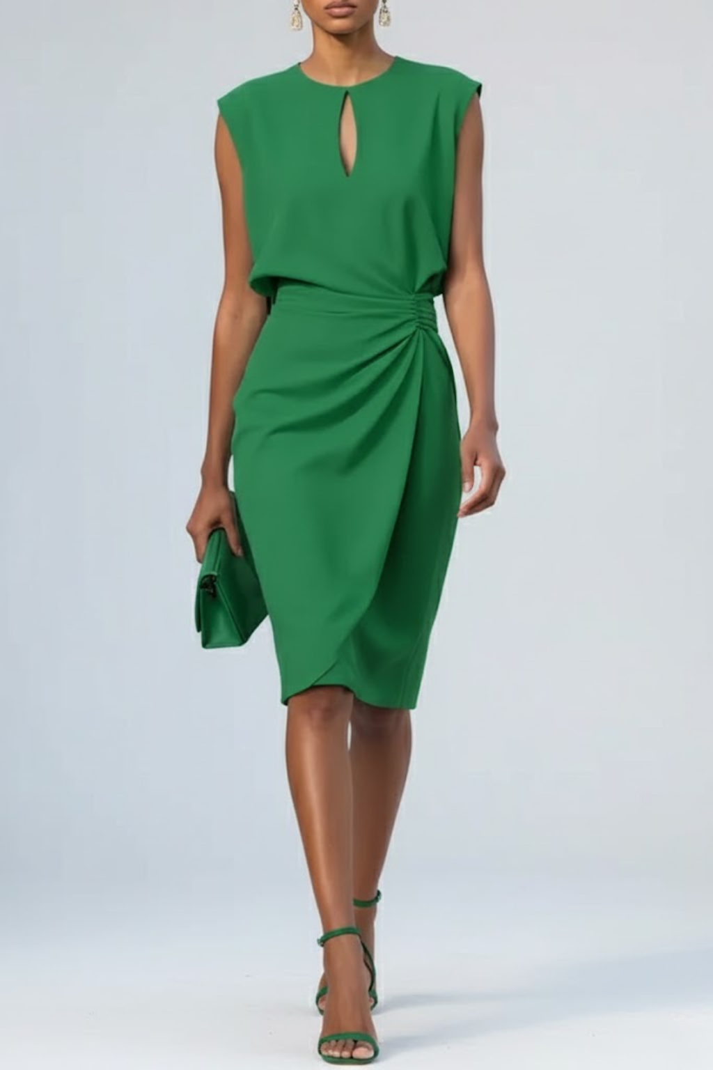 Vionera | Women's Keyhole Neck Sleeveless Midi Dress
