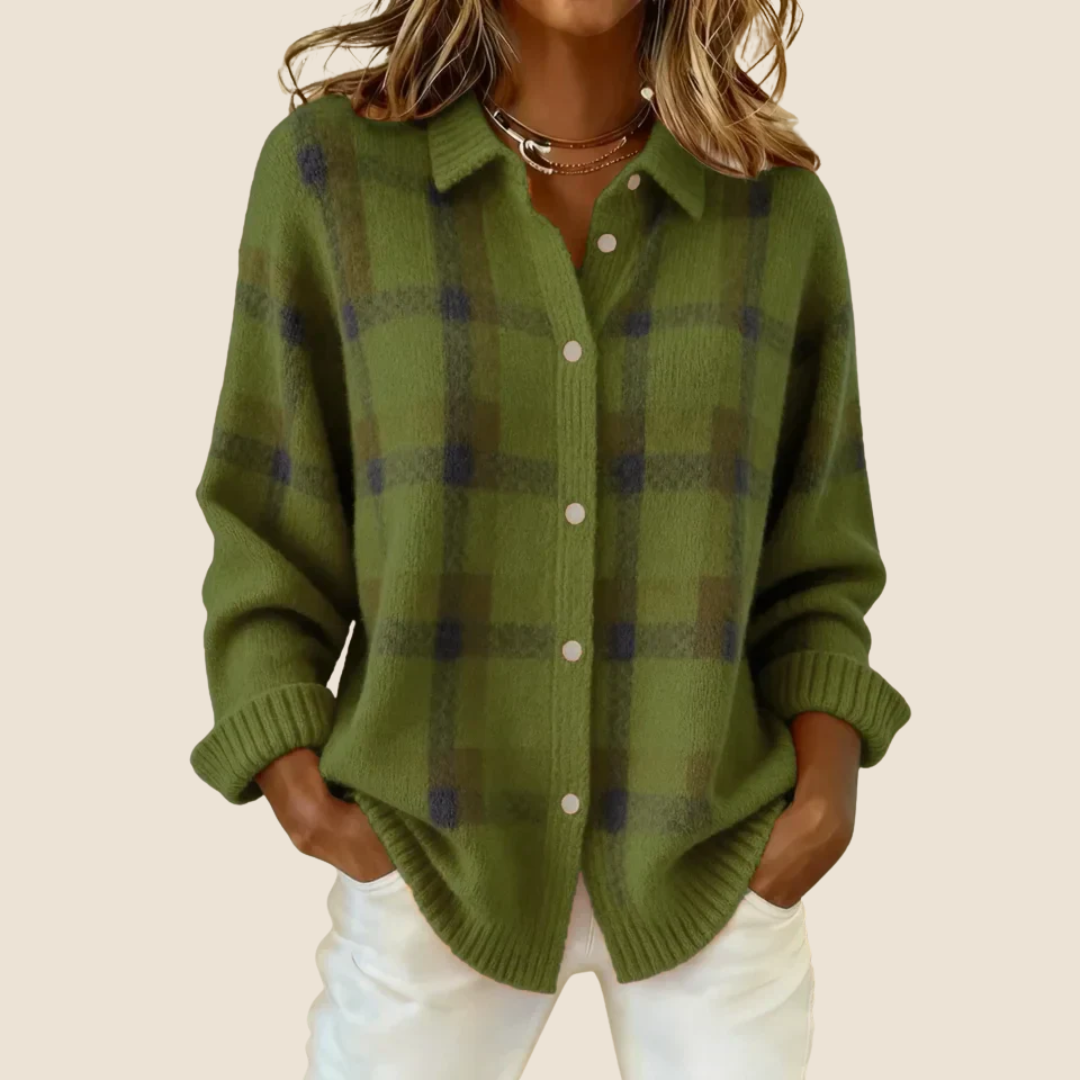 Virelle | Soft Knit Retro Check Sweater 7