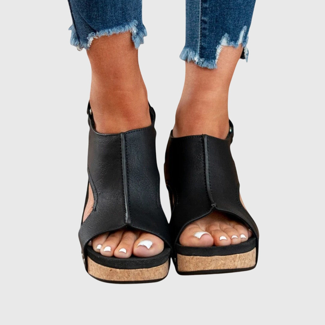 Wendy | Women's Wedge Sandals Open Toe Slingback Cork Platform 4
