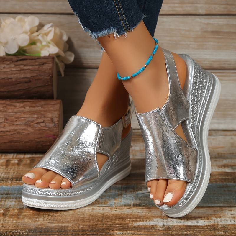 Willa | Women's Platform Wedge Sandals Cutout Ankle Strap