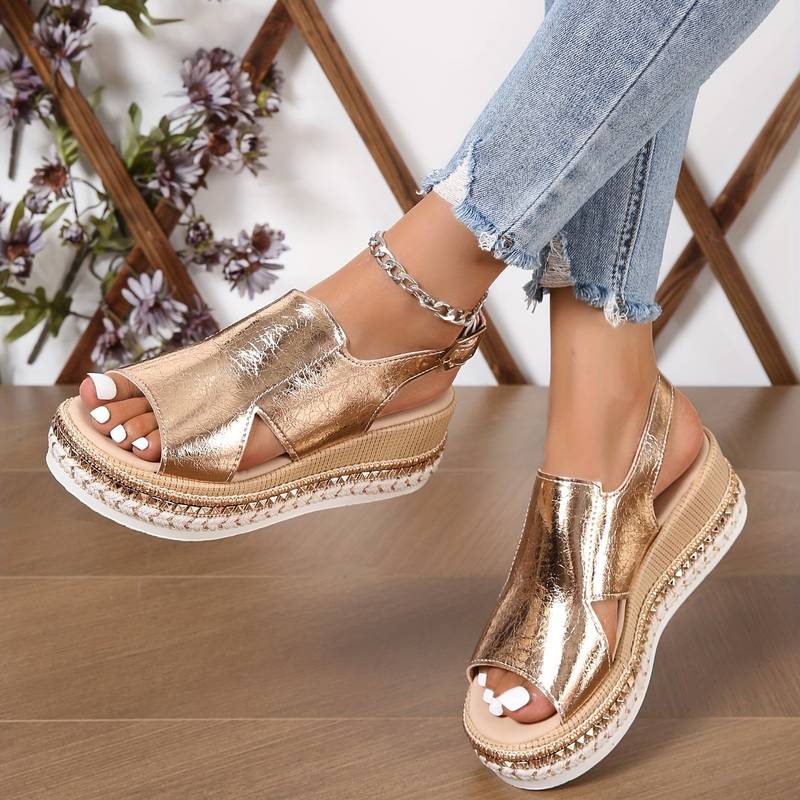 Willa | Women's Platform Wedge Sandals Cutout Ankle Strap 2