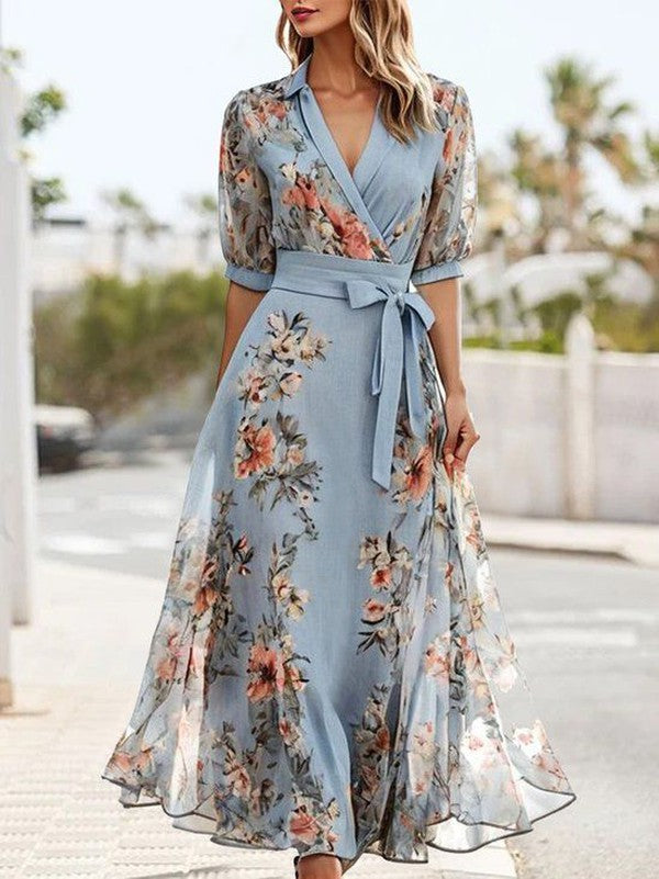 Willow | Women's Floral Wrap Maxi Dress 1eck Midi Dress 1