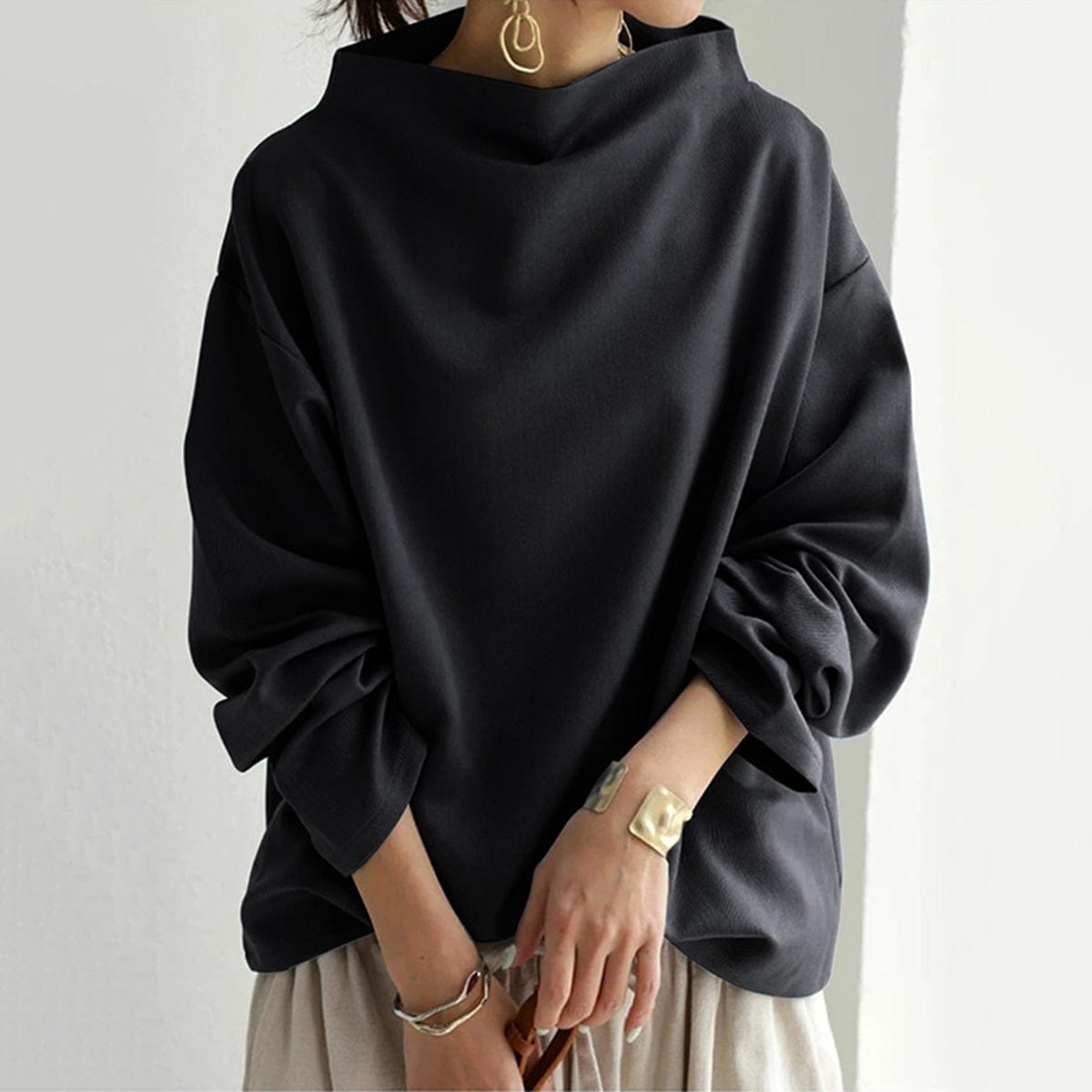 Zelari | High-Neck Soft Knit Top 1