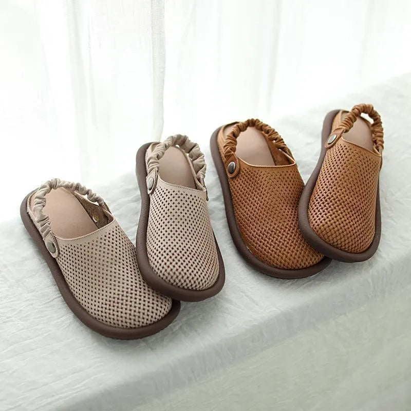 Women's cushioned sandals with adjustable straps in khaki colorway showing versatile design