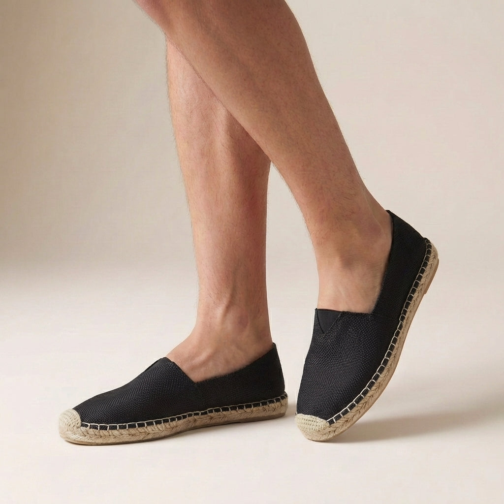Detail shot of Women's Orthopedic Jute Sole Slip-On Espadrilles highlighting textured jute sole and elastic side panels
